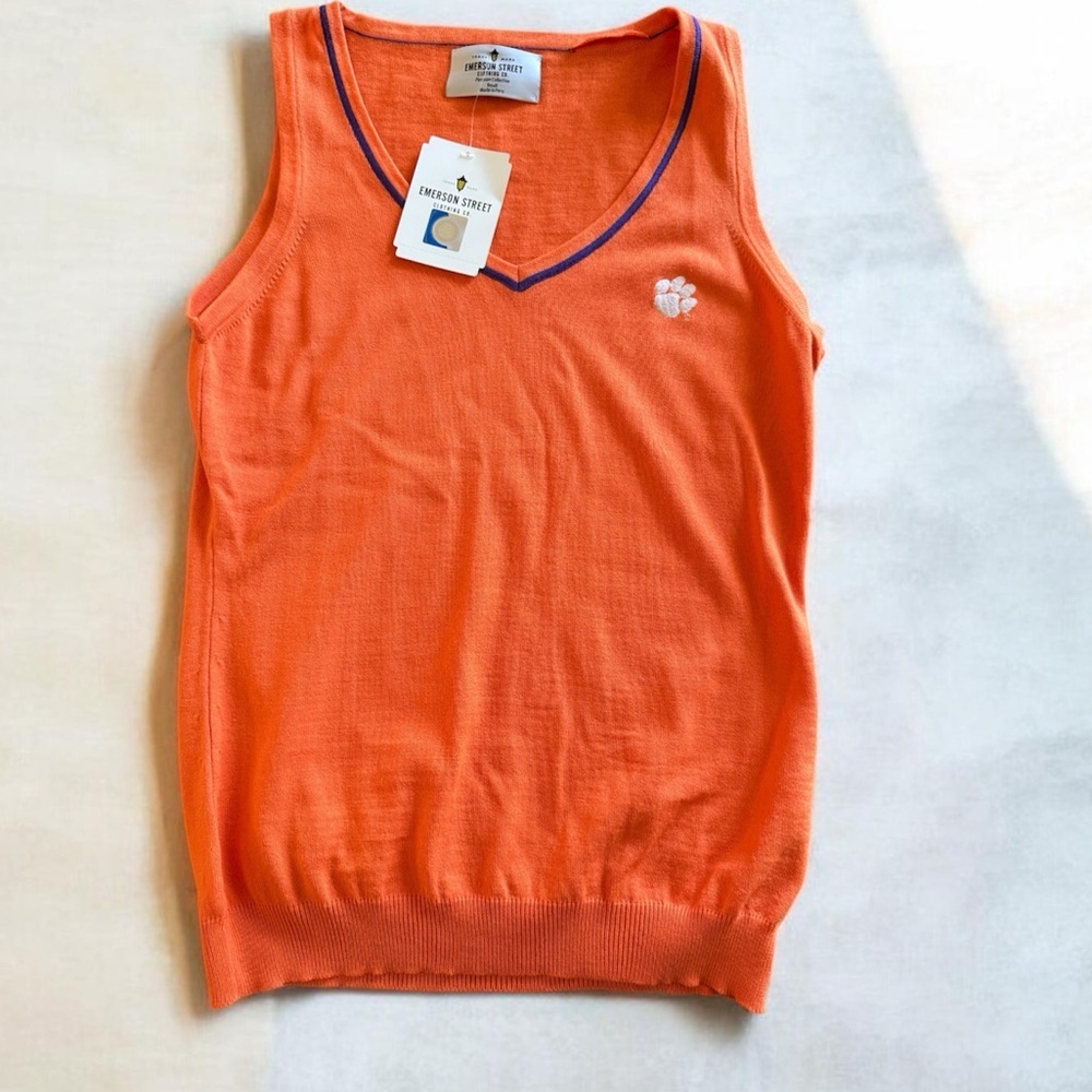 Emerson Street sweater vest Clemson Tigers NWT Small